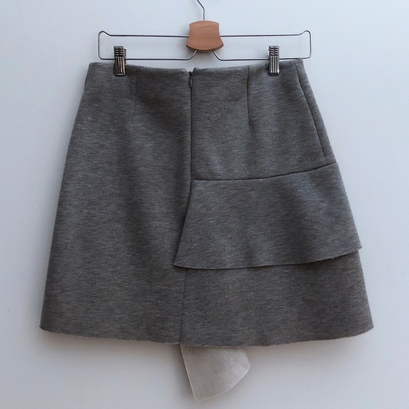 *SOLD* Marni Neoprene Bicolor Gray Ruffle Skirt - Picture 4 of 5